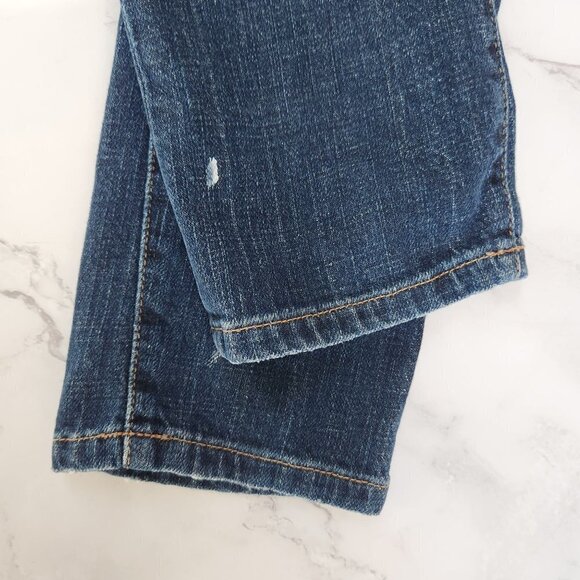 Current Elliott The Skinny Distressed Paint Splatter Low Rise Jeans 27 - Picture 5 of 9